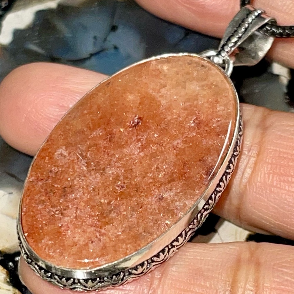 Translucent Red Aventurine Quartz Pendant 2 1/4”